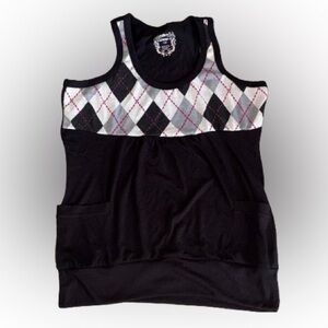Black and Gray Argyle Dress
